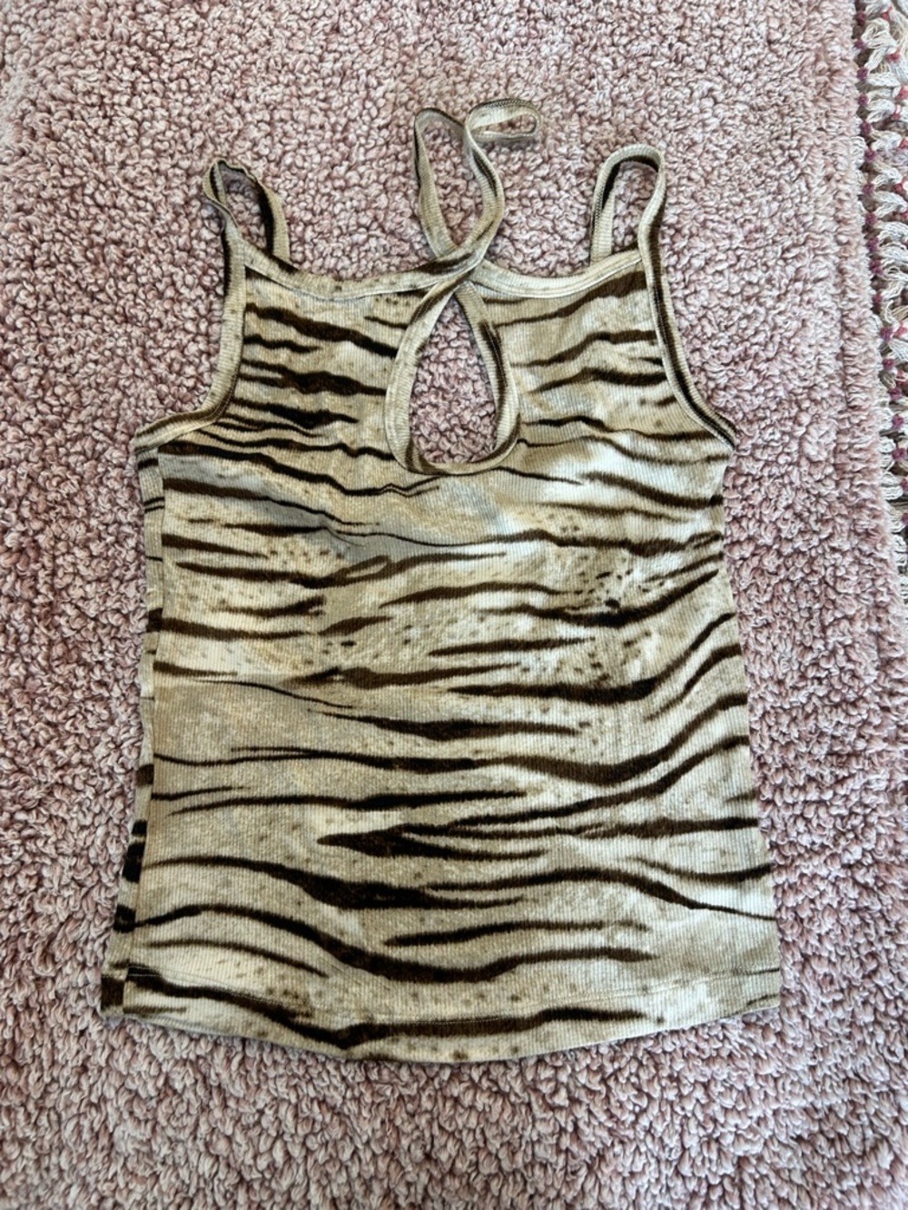 LNA Beige and Brown Tiger-Stripe  Tank